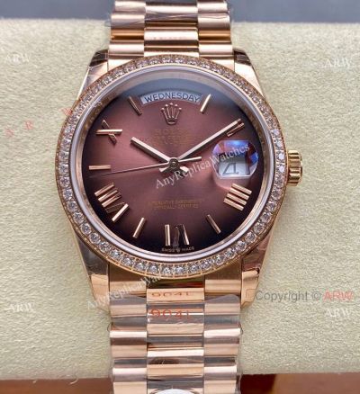 8+ Factory Rolex Gain weight 36 DayDate Rose Gold Gradient Dial Replica Watch